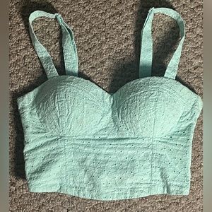 Mint Green Lace Corset Top - Small